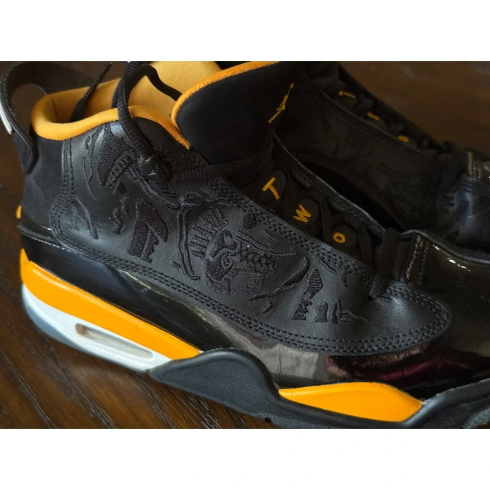 Jordan Dub Zero Kids‎ 6Y Black Taxi Yellow Excellent Laser Etched DV1360-017